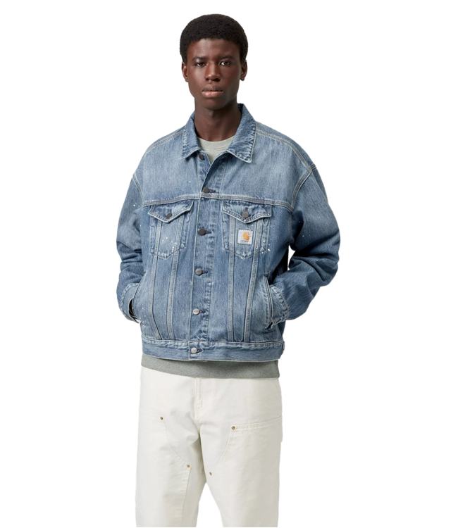 CARHARTT WIP Helston Jacket - Blue/Destroy Wash/Splat
