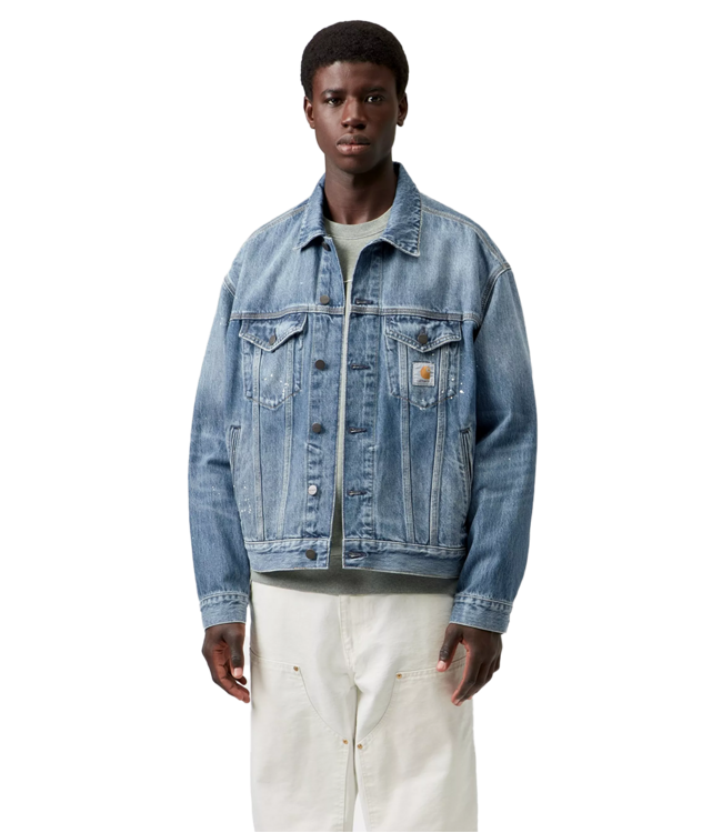 CARHARTT WIP Helston Jacket - Blue/Destroy Wash/Splat