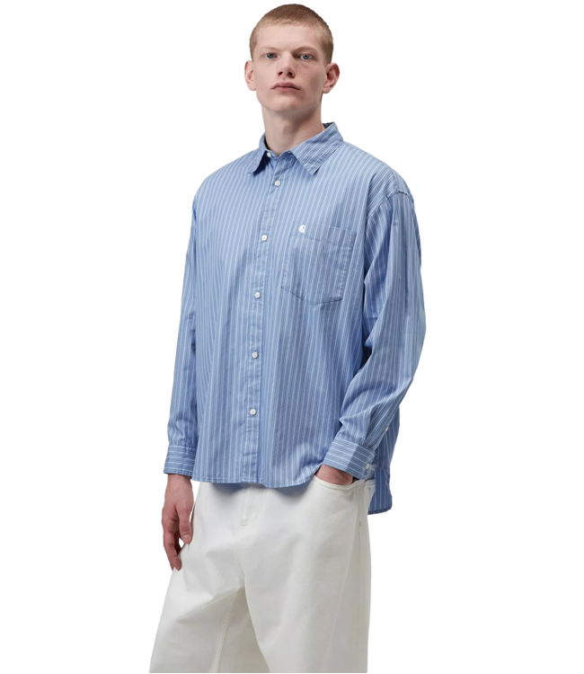 CARHARTT WIP L/S Keene Shirt - Keene Stripe/Curacao