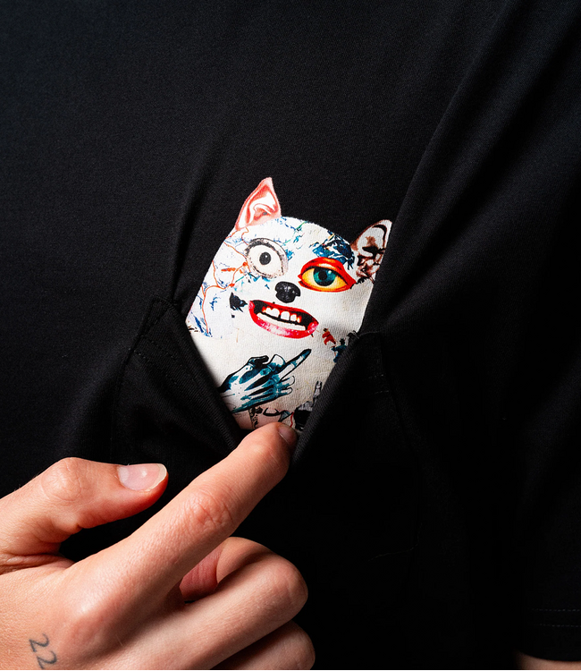 RIPNDIP Lord Nermal Collage Pocket Tee - Black