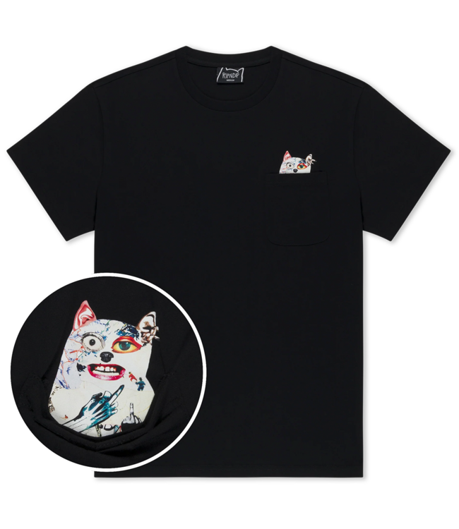 RIPNDIP Lord Nermal Collage Pocket Tee - Black