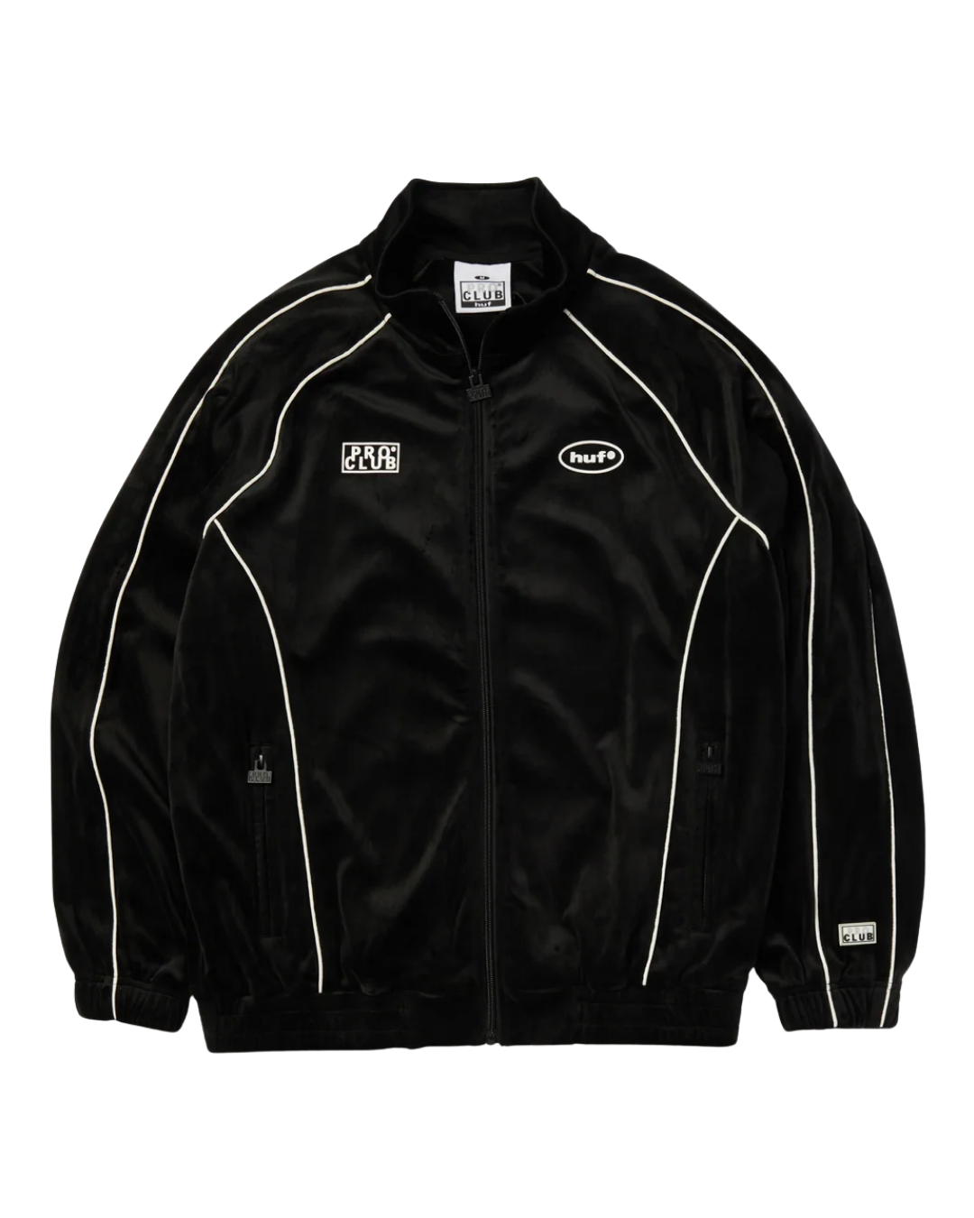 HUF X Pro Club Velour Track Jacket - Black
