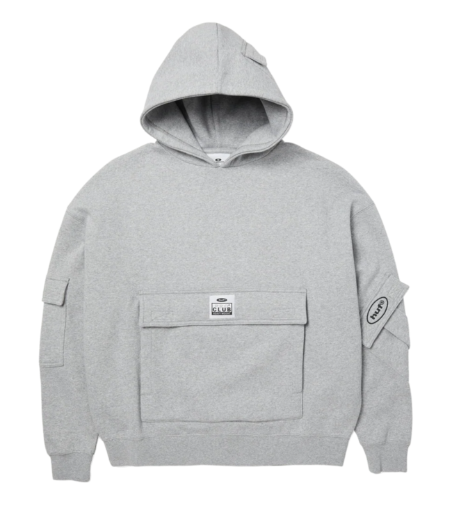 HUF X Pro Club Multi Pocket Hoodie - Heather Grey