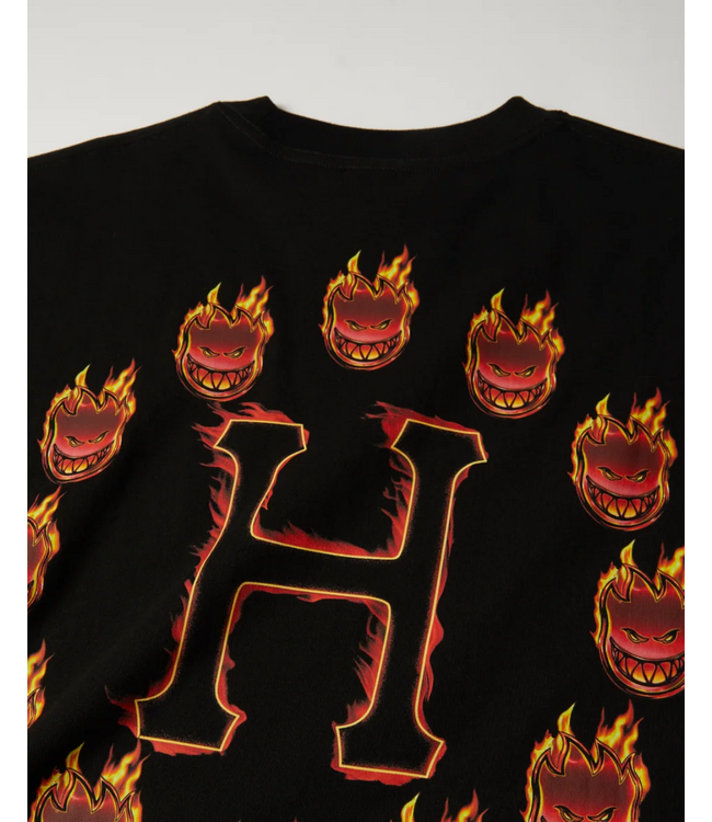 HUF Spitfire Flame Galaxies SS Tee - Black