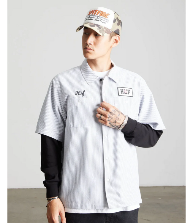HUF Spitfire Union Work Shirt - Black/White