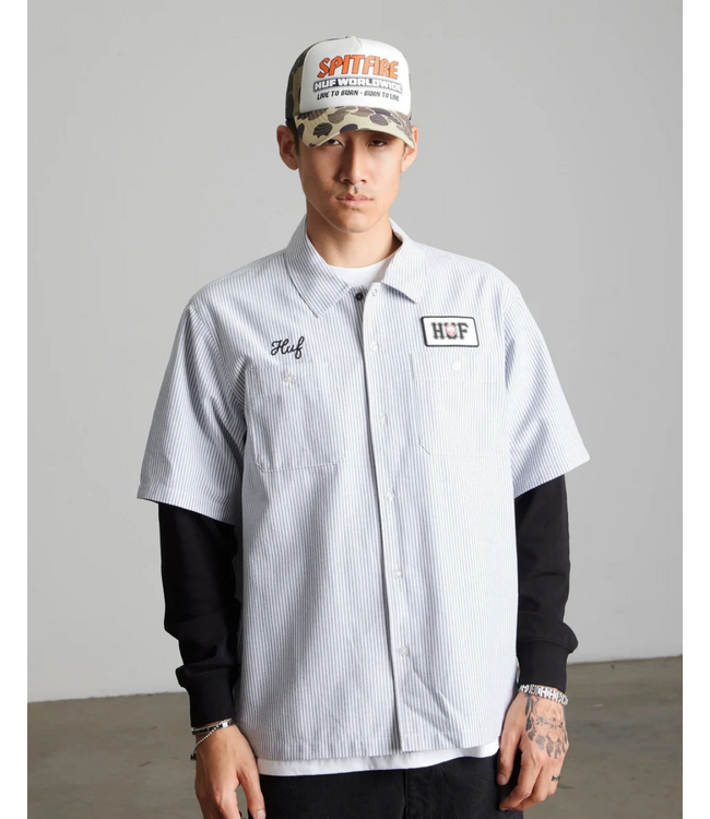 HUF Spitfire Union Work Shirt - Black/White