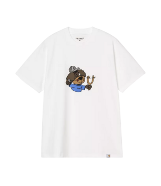 CARHARTT WIP S/S Slingshot T-Shirt - White/Heavy Enzyme Wash