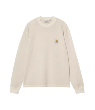 CARHARTT WIP L/S Vista Waffle T-Shirt - Fleur De Sel/Garment Dyed