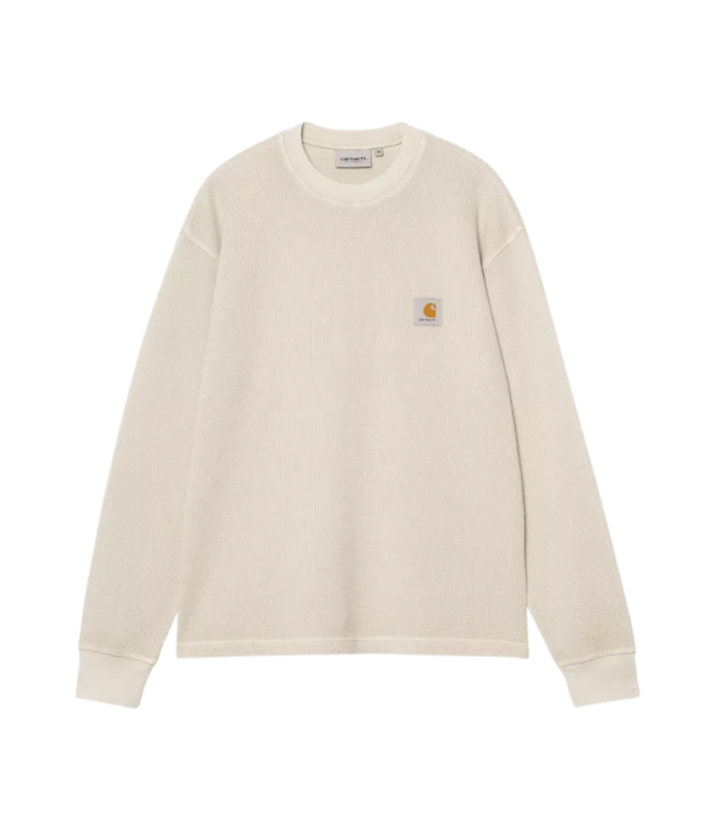 CARHARTT WIP L/S Vista Waffle T-Shirt - Fleur De Sel/Garment Dyed