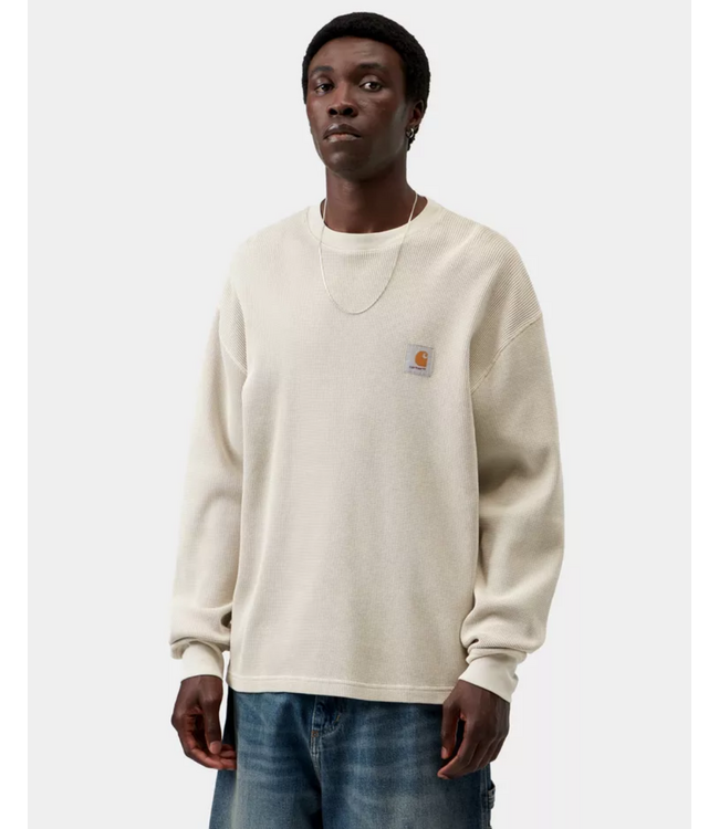 CARHARTT WIP L/S Vista Waffle T-Shirt - Fleur De Sel/Garment Dyed
