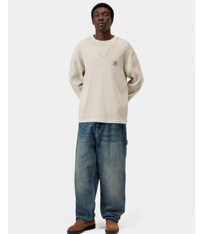 CARHARTT WIP L/S Vista Waffle T-Shirt - Fleur De Sel/Garment Dyed