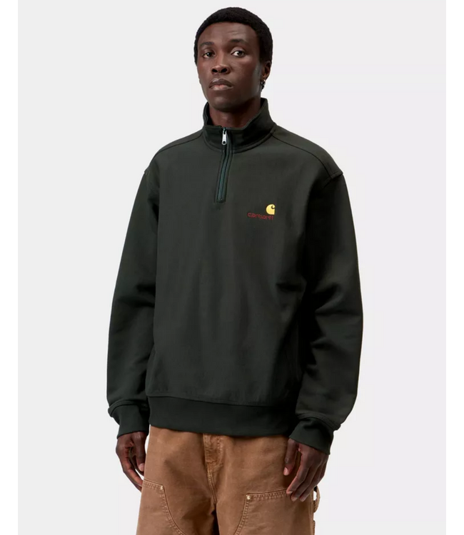 CARHARTT WIP Half Zip American Script Sweat - Raven