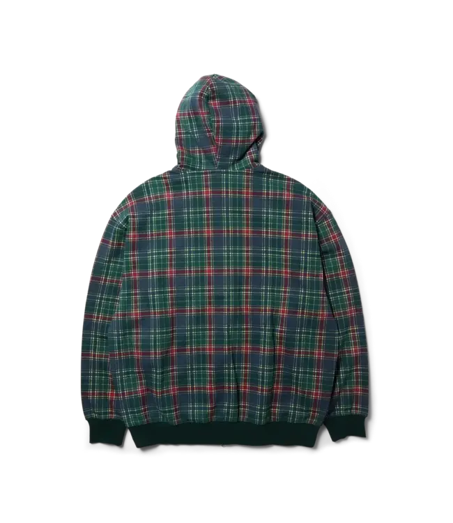 HUF Arch Plaid Fz Heavyweight Hoodie - Forest