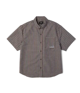 HUF Galaxy Plaid Ss Woven Top - Dark Brown