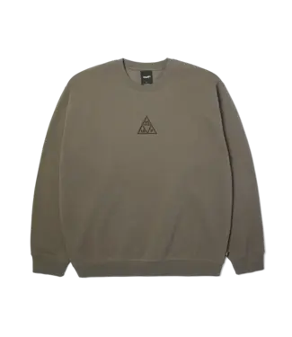 HUF Triple Triangle Embroidered Crew - Dark Earth/Brown