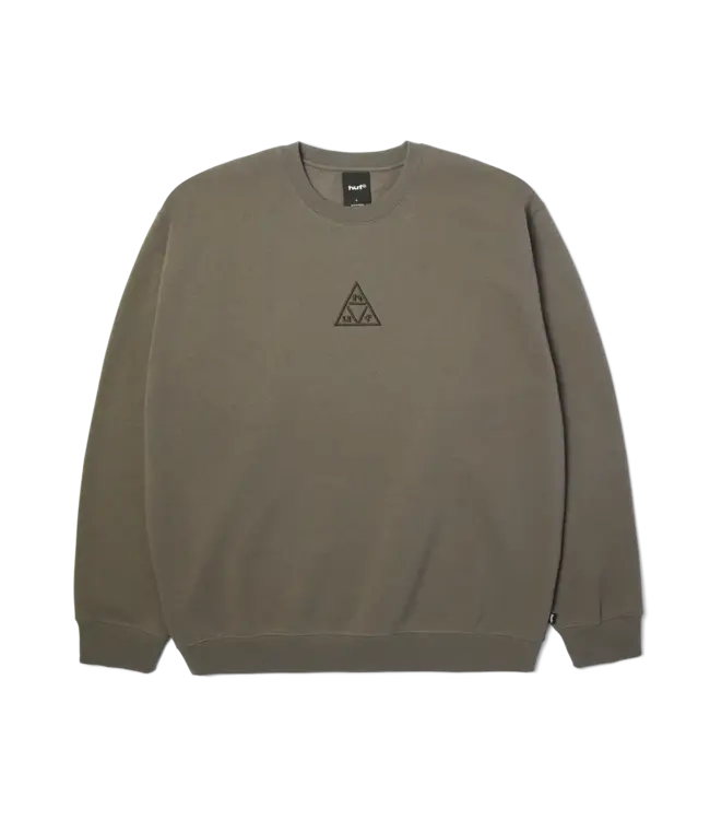HUF Triple Triangle Embroidered Crew - Dark Earth/Brown