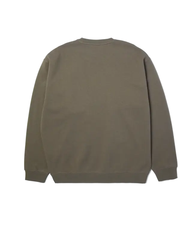 HUF Triple Triangle Embroidered Crew - Dark Earth/Brown