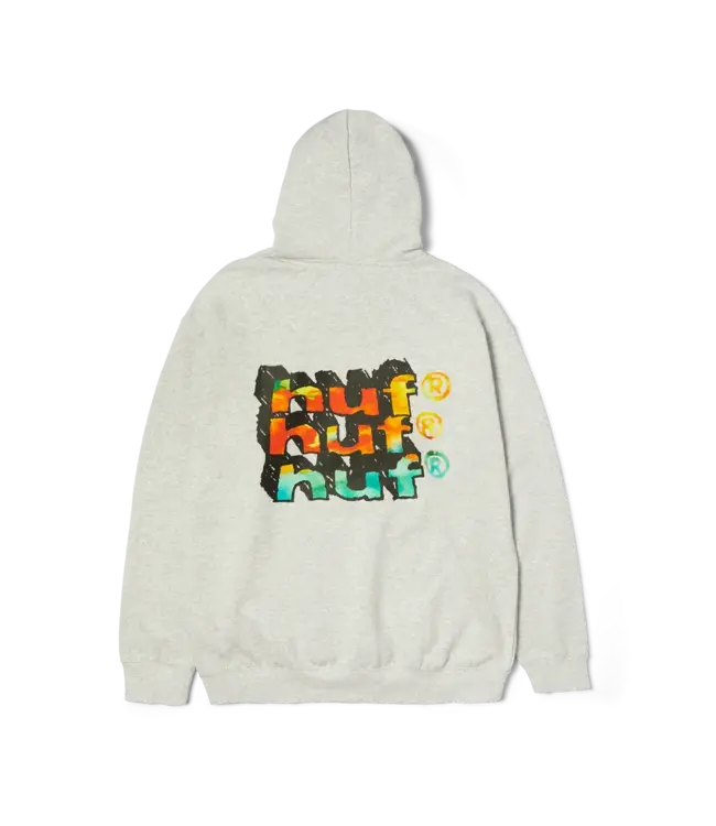HUF Hand Stacked P/O Hoodie - Heather Grey