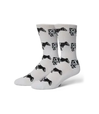 HUF Moo Crew Sock - White