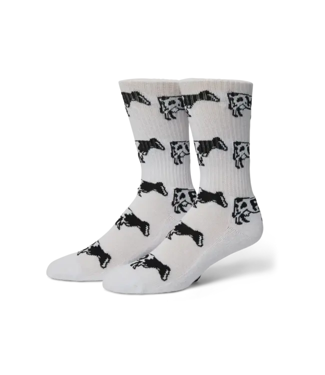 HUF Moo Crew Sock - White