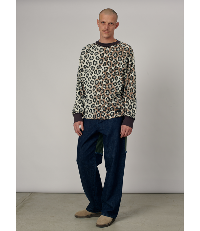 RASSVET Men Leopard Thermal Ls Tee Shirt Knit - Leopard