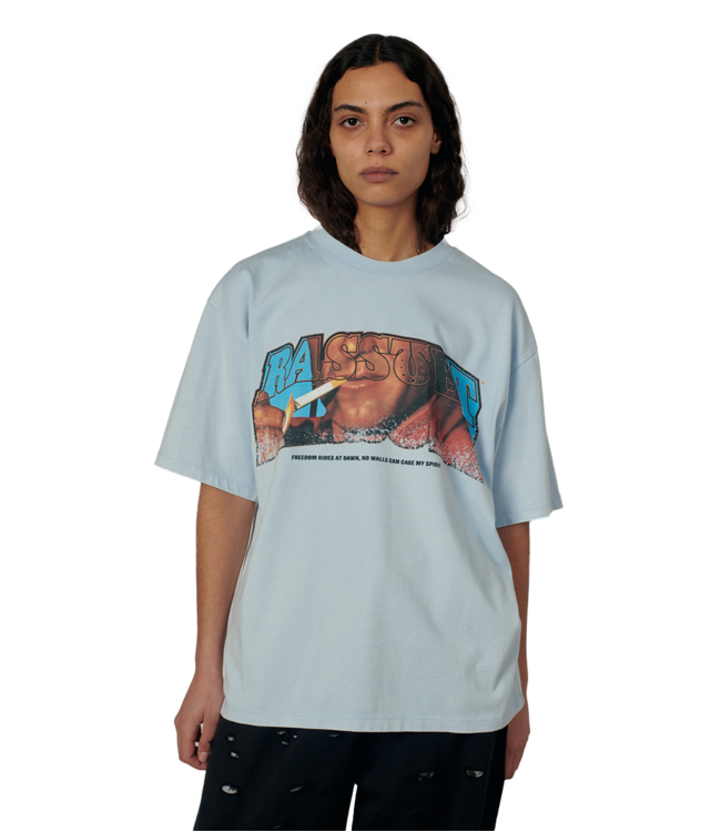 RASSVET Men Ranchero Tee Shirt Knit - Light Blue
