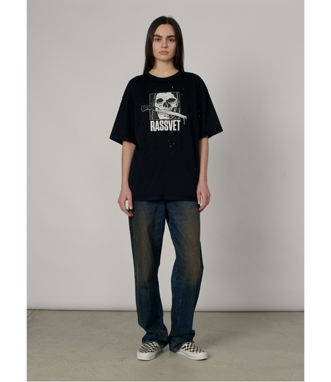 RASSVET Men Slasher Tee Shirt Knit - Black