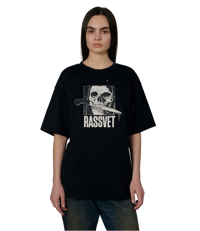 RASSVET Men Slasher Tee Shirt Knit - Black