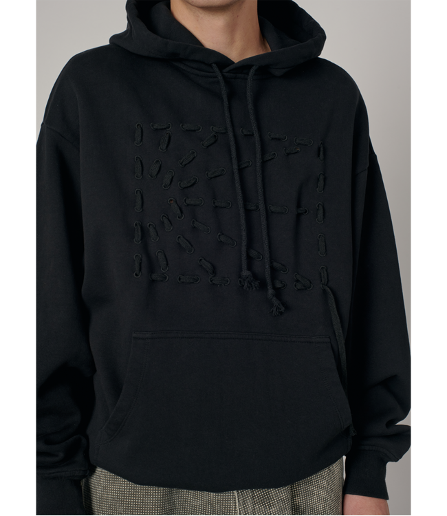 RASSVET Men Weave Logo Hoodie Knit - Black