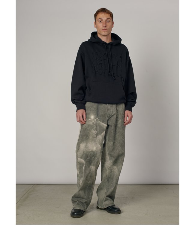 RASSVET Men Weave Logo Hoodie Knit - Black