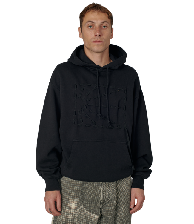 RASSVET Men Weave Logo Hoodie Knit - Black