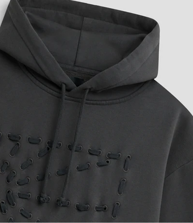 RASSVET Men Weave Logo Hoodie Knit - Black