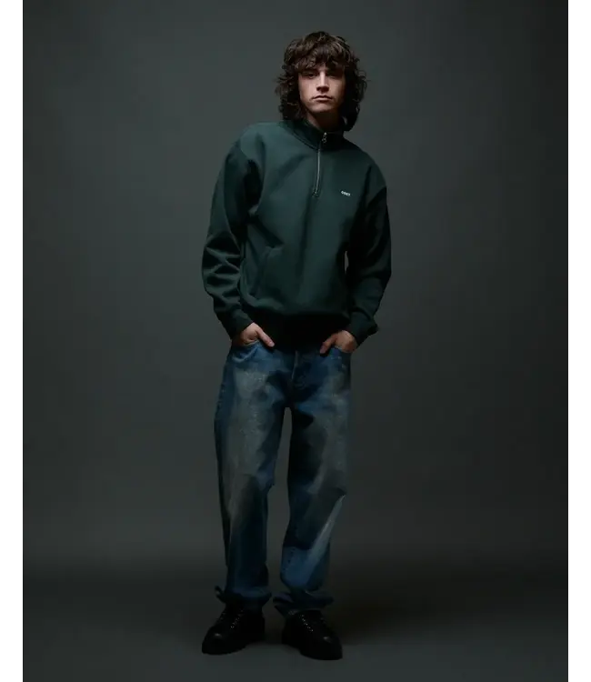 OBEY Established Works Bold Mock Neck Sweatshirt - Green Gables