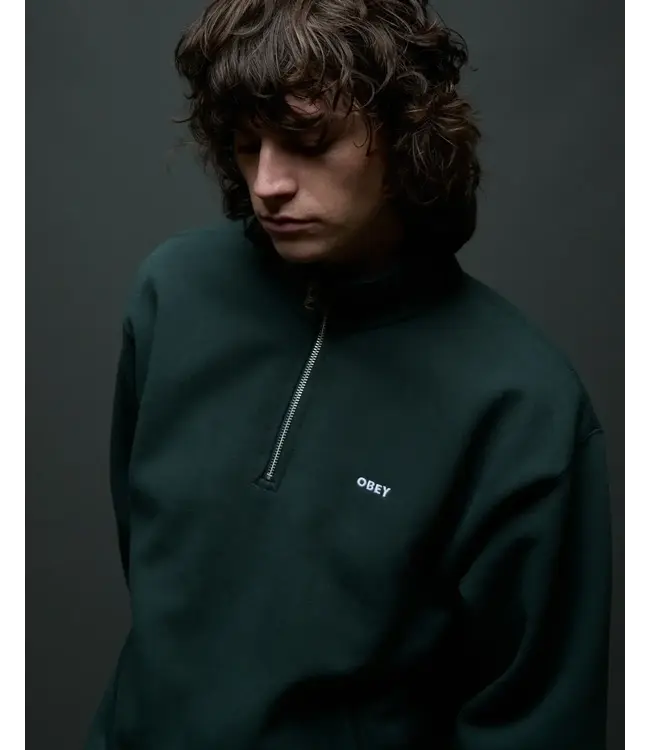 OBEY Established Works Bold Mock Neck Sweatshirt - Green Gables