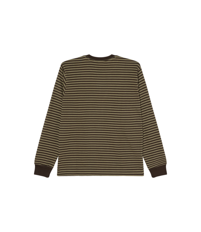 OBEY Established Works Eyes Stripe Long Sleeve - Black Olive Multi