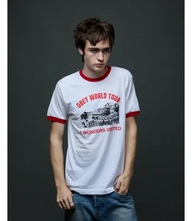 OBEY Obey 7 Wonders Visited T-Shirt - White / Red