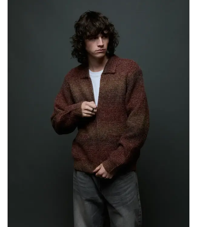 OBEY Obey Anton Gradient Cardigan - Brown Multi