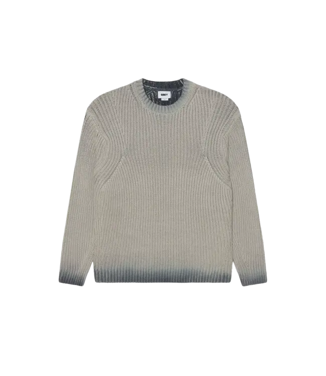OBEY Obey Ian Faded Wash Sweater - Grey Faded Wash