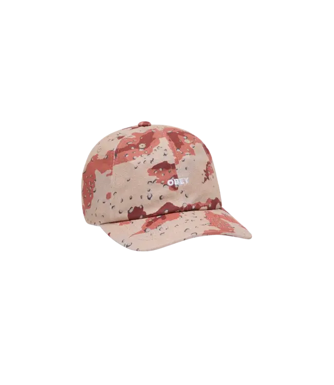 OBEY Pigment Obey Bold 6 Panel Strapback Cap - Sand Camo Multi