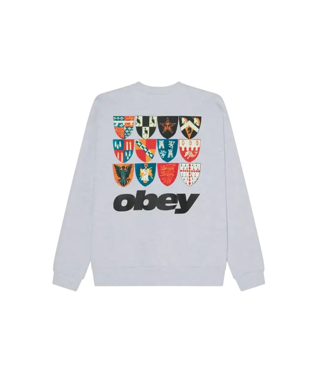 OBEY Shields Extra Heavyweight Crewneck Sweatshirt - Ash Grey
