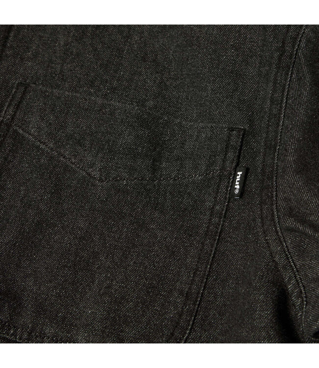 HUF Carson Overdyed Denim Ls Shirt - Black