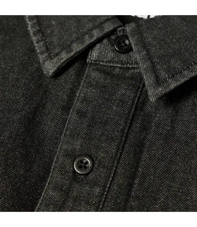 HUF Carson Overdyed Denim Ls Shirt - Black