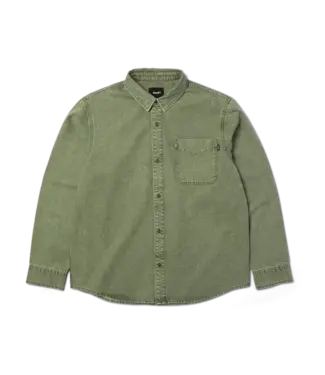 HUF Carson Overdyed Denim Ls Shirt - Olive HUF Carson Overdyed Denim Ls Shirt - Olive