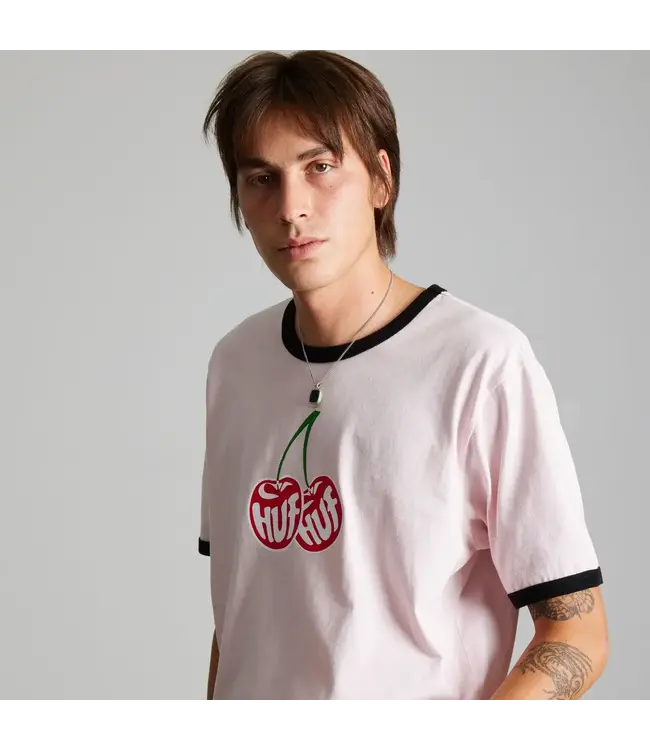 HUF Cherries Ringer Tee - Dusty Pink