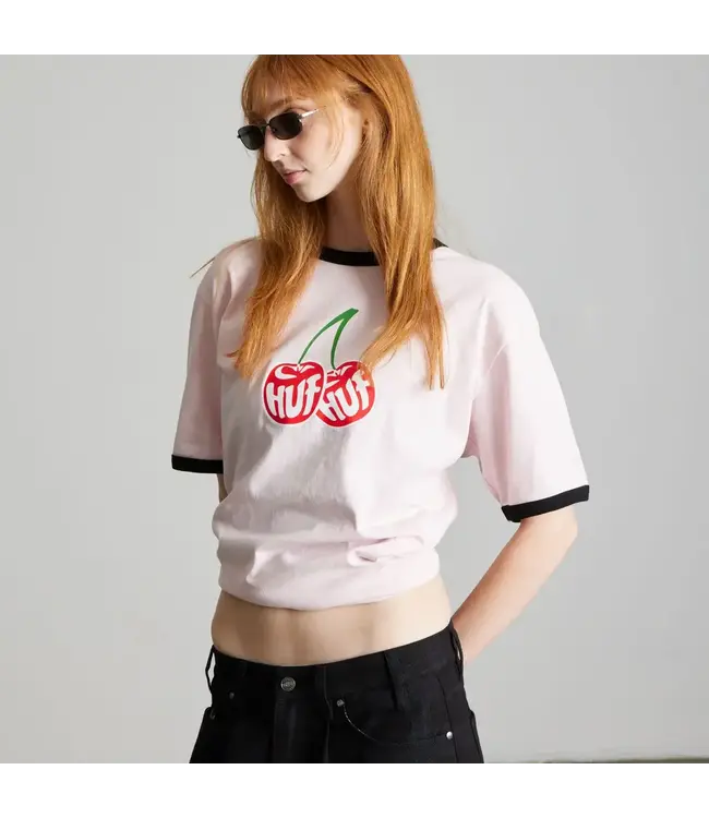 HUF Cherries Ringer Tee - Dusty Pink