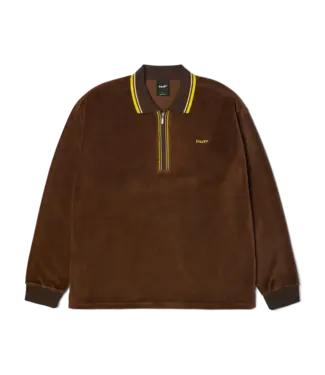 HUF Parker Velour Ls Polo - Brown HUF Parker Velour Ls Polo - Brown