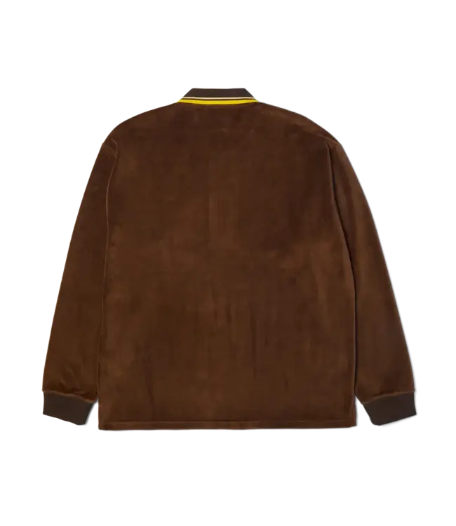 HUF Parker Velour Ls Polo - Brown
