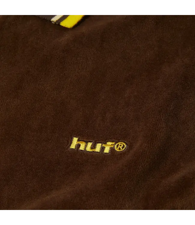 HUF Parker Velour Ls Polo - Brown