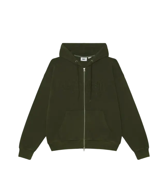 OBEY Obey Gothic Zip Hood - Dusty Black Olive