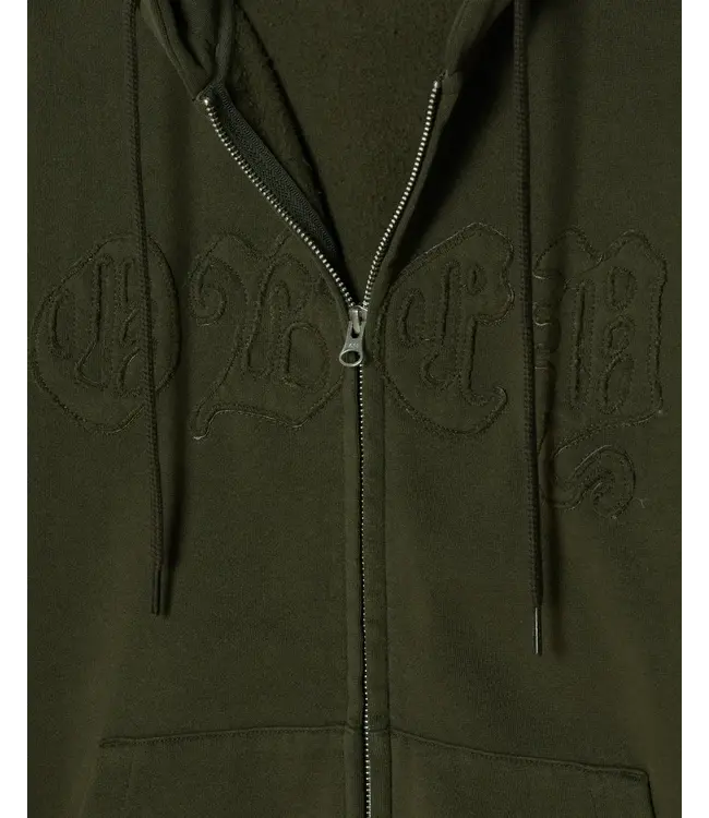 OBEY Obey Gothic Zip Hood - Dusty Black Olive